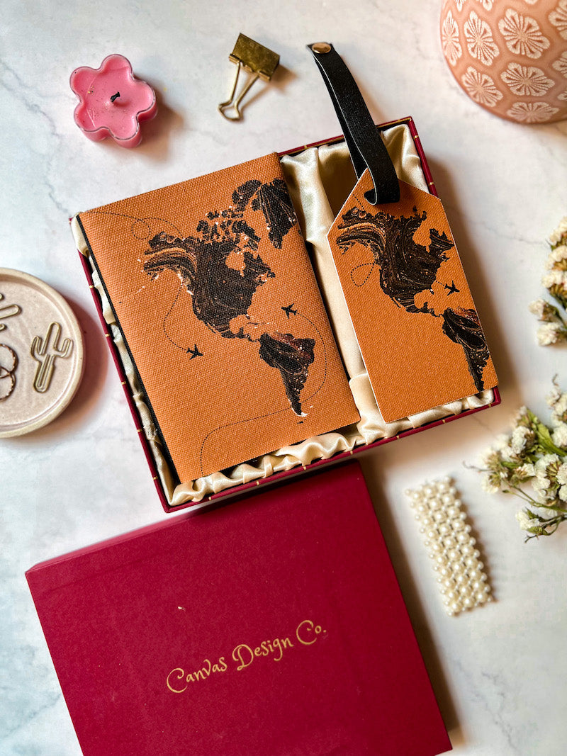 World Map Passport Cover + Luggage Tag