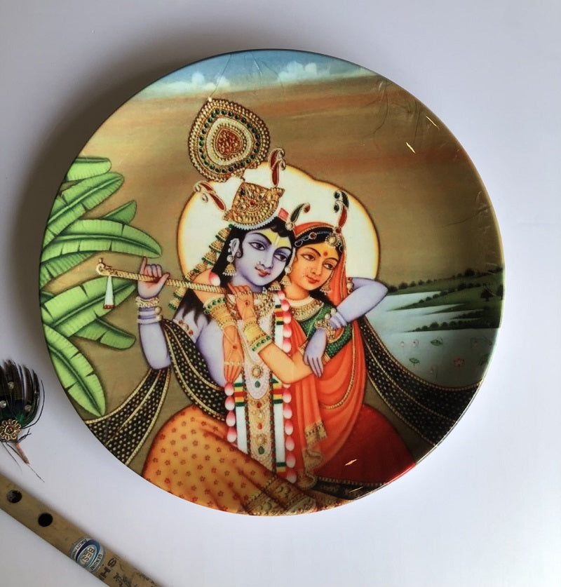 Radha Krishna Pichwai Wall Plate (6"-8"-10")