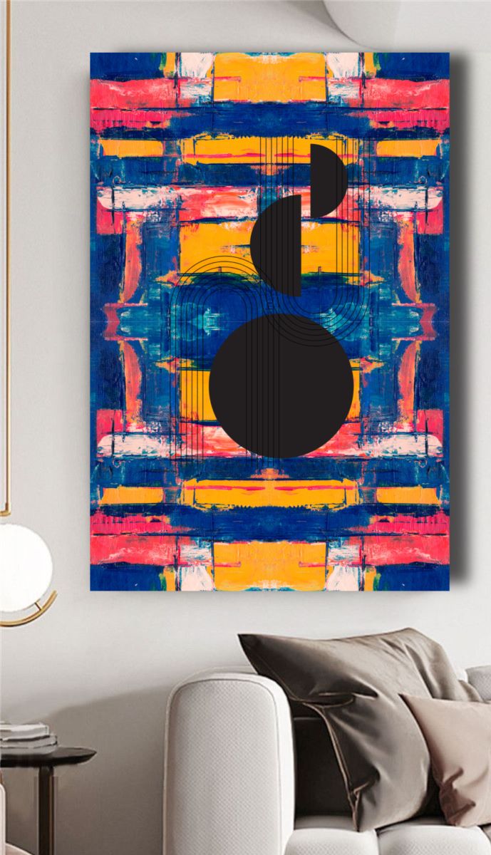 Indigo Block Print	Digital Wall Art
