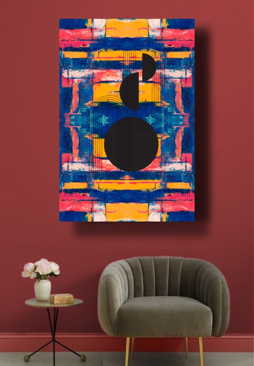 Indigo Block Print	Digital Wall Art