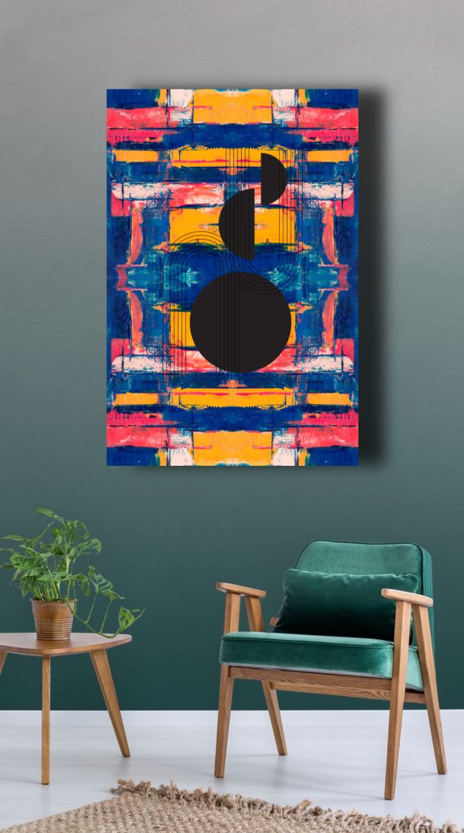 Indigo Block Print	Digital Wall Art