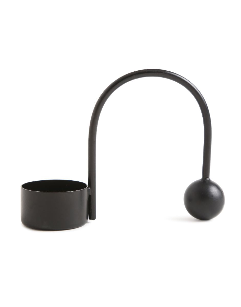 Minimal Tea Light Holder - Black (Set Of 2)