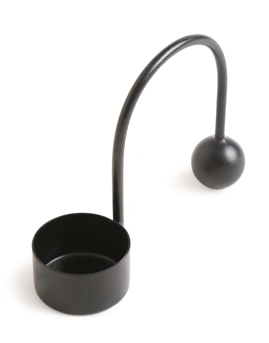 Minimal Tea Light Holder - Black (Set Of 2)