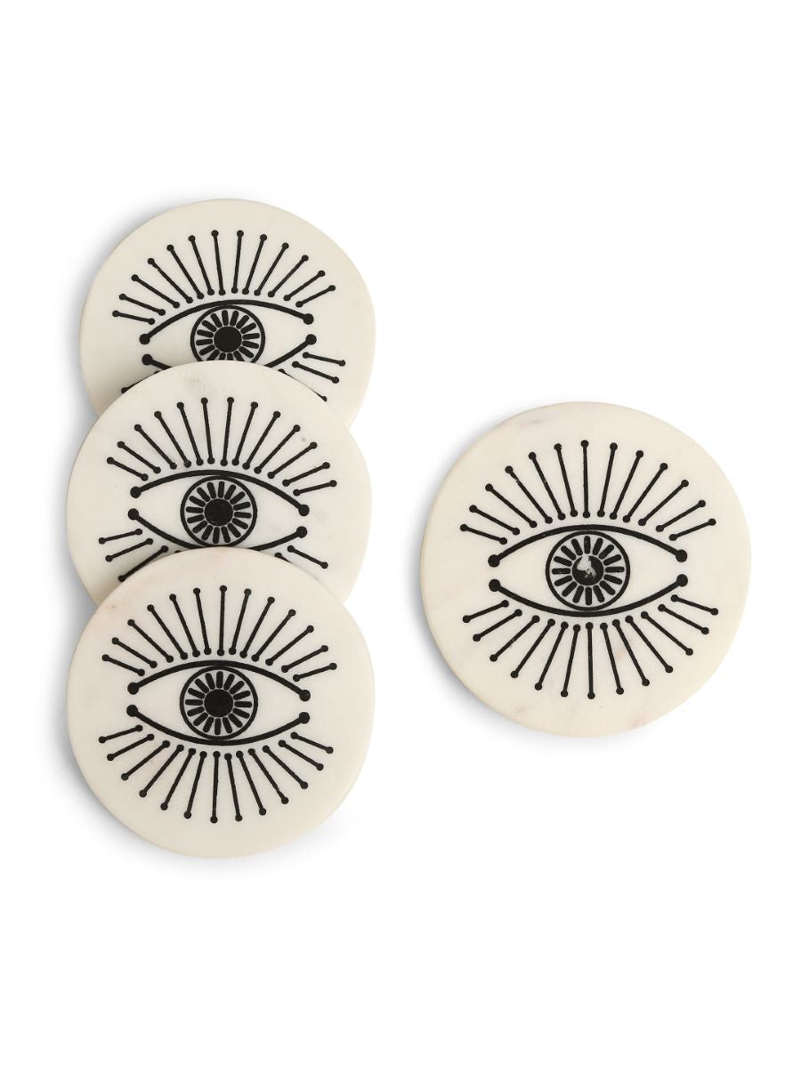 Evil Eye Marble Coaster (Set Of 4)