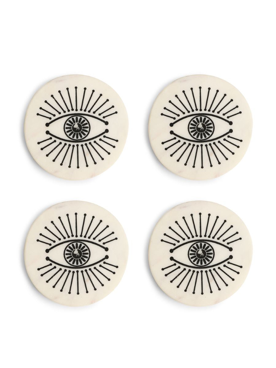 Evil Eye Marble Coaster (Set Of 4)