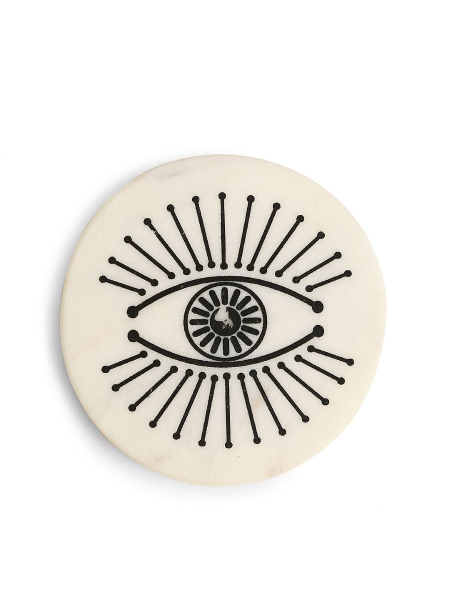 Evil Eye Marble Coaster (Set Of 4)