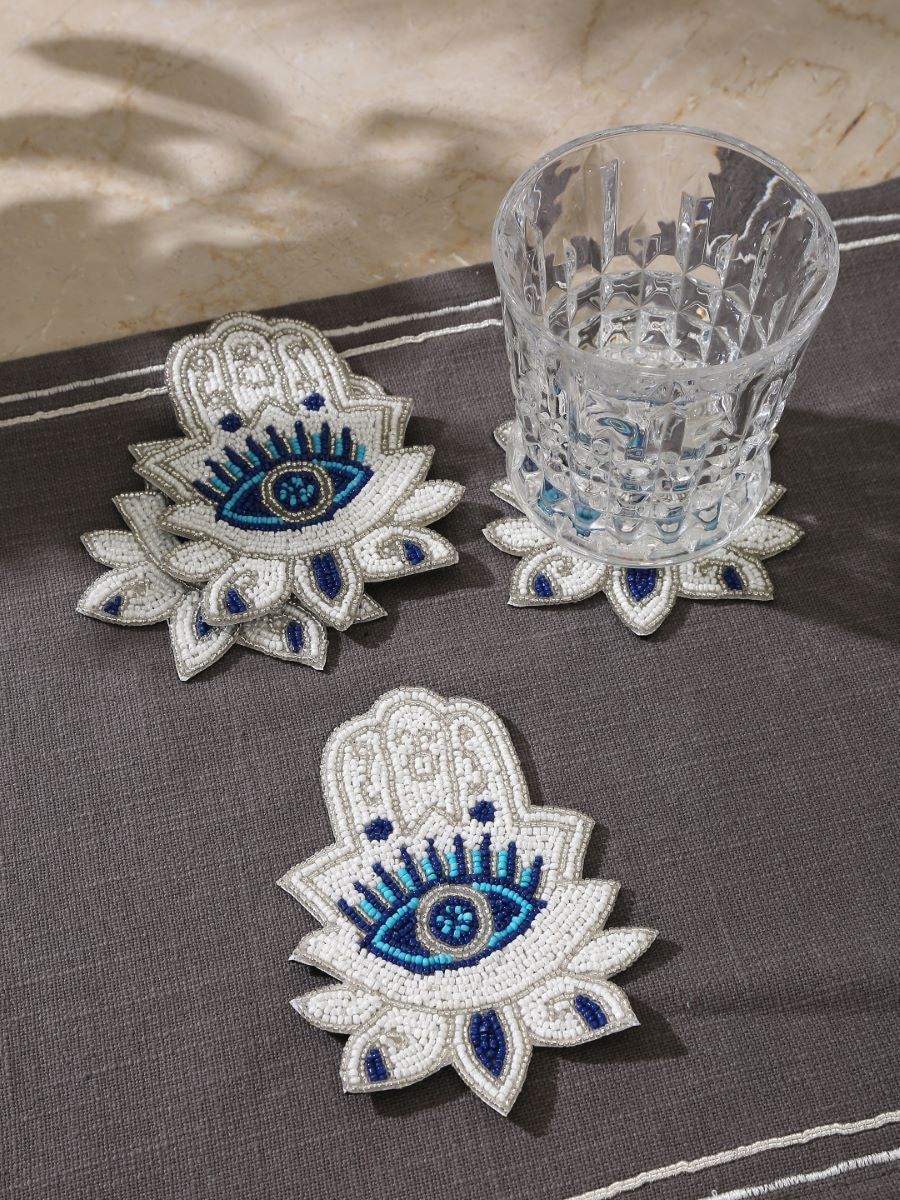 Hands Of Humsa Beaded Coasters (Set Of 4)