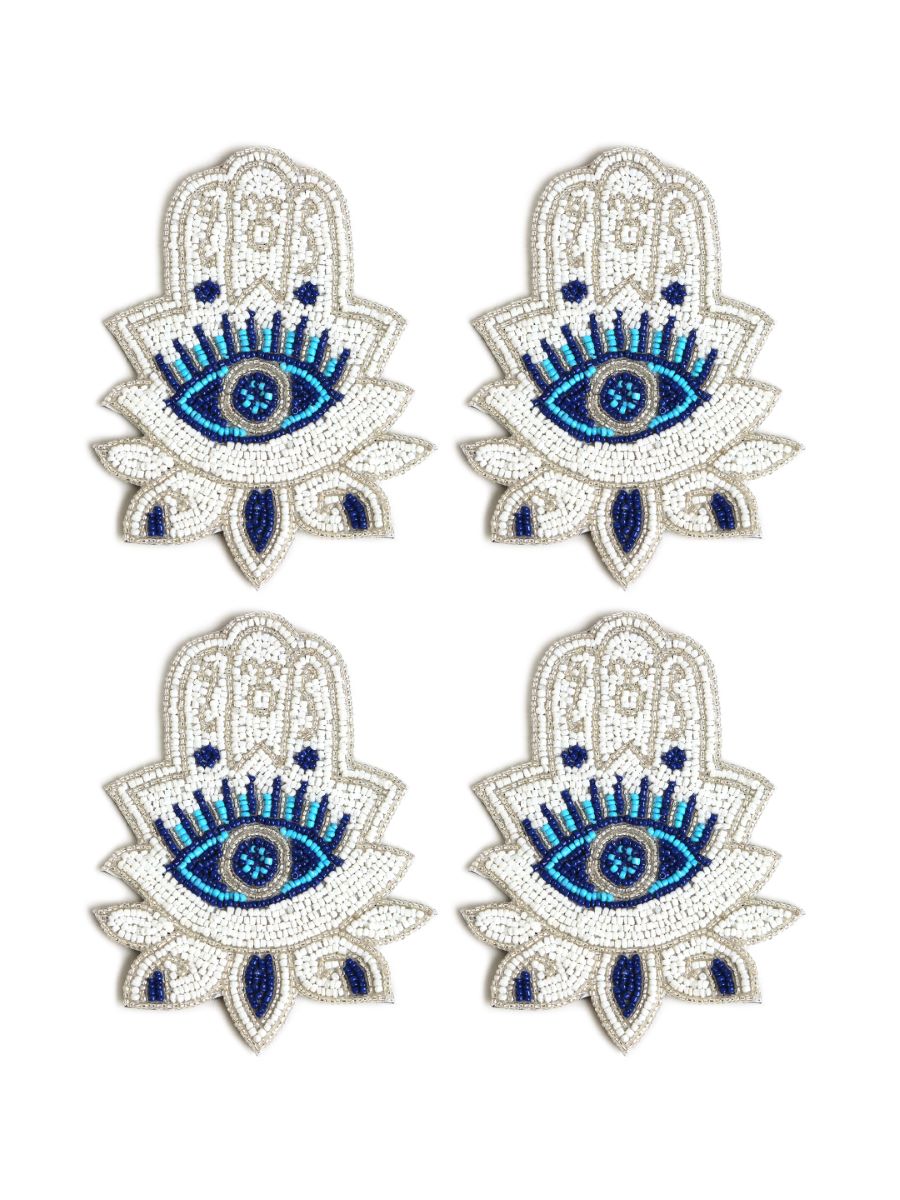 Hands Of Humsa Beaded Coasters (Set Of 4)