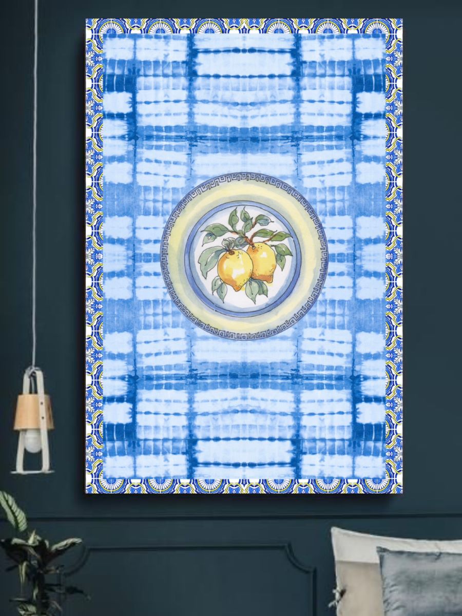 Indigo Block Print	Digital Wall Art