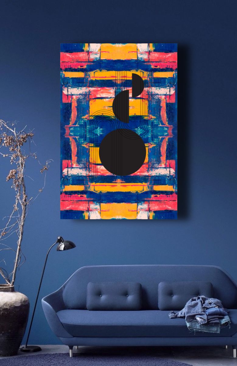 Indigo Block Print	Digital Wall Art