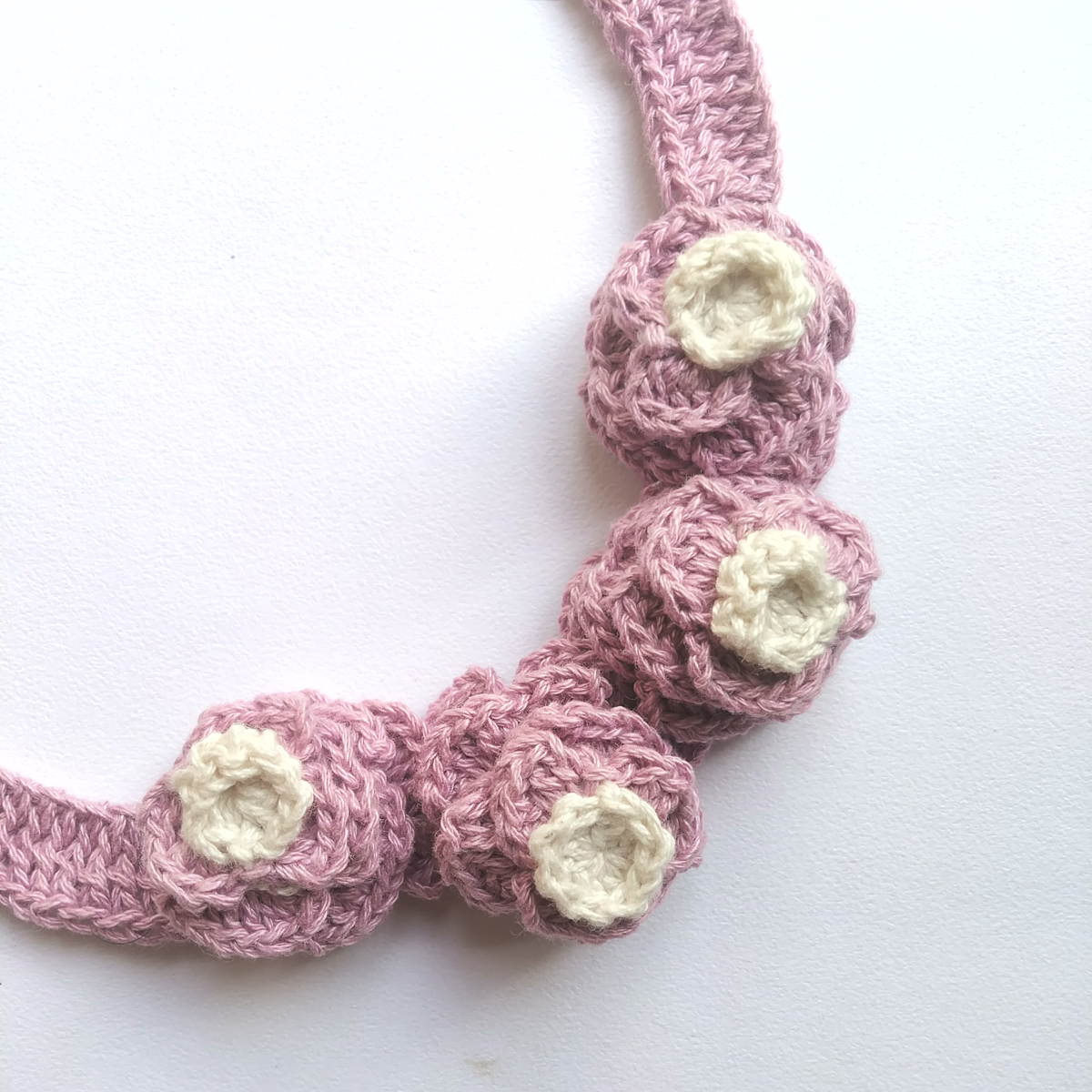 Rose Handcrafted Crochet Necklace