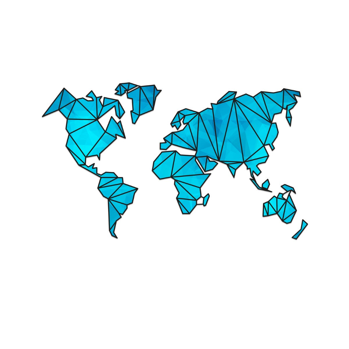 Exclusive Blue Designer Wooden World Map