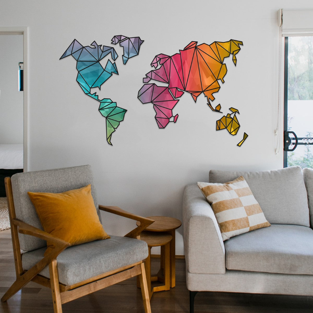 Multicolored Exclusive Wooden World Map