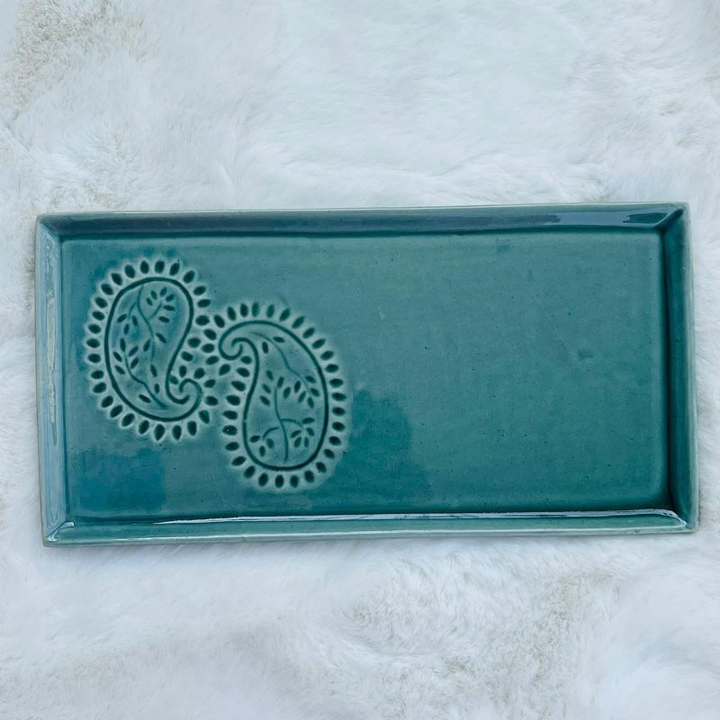 Embossed Ceramic Serving Platter