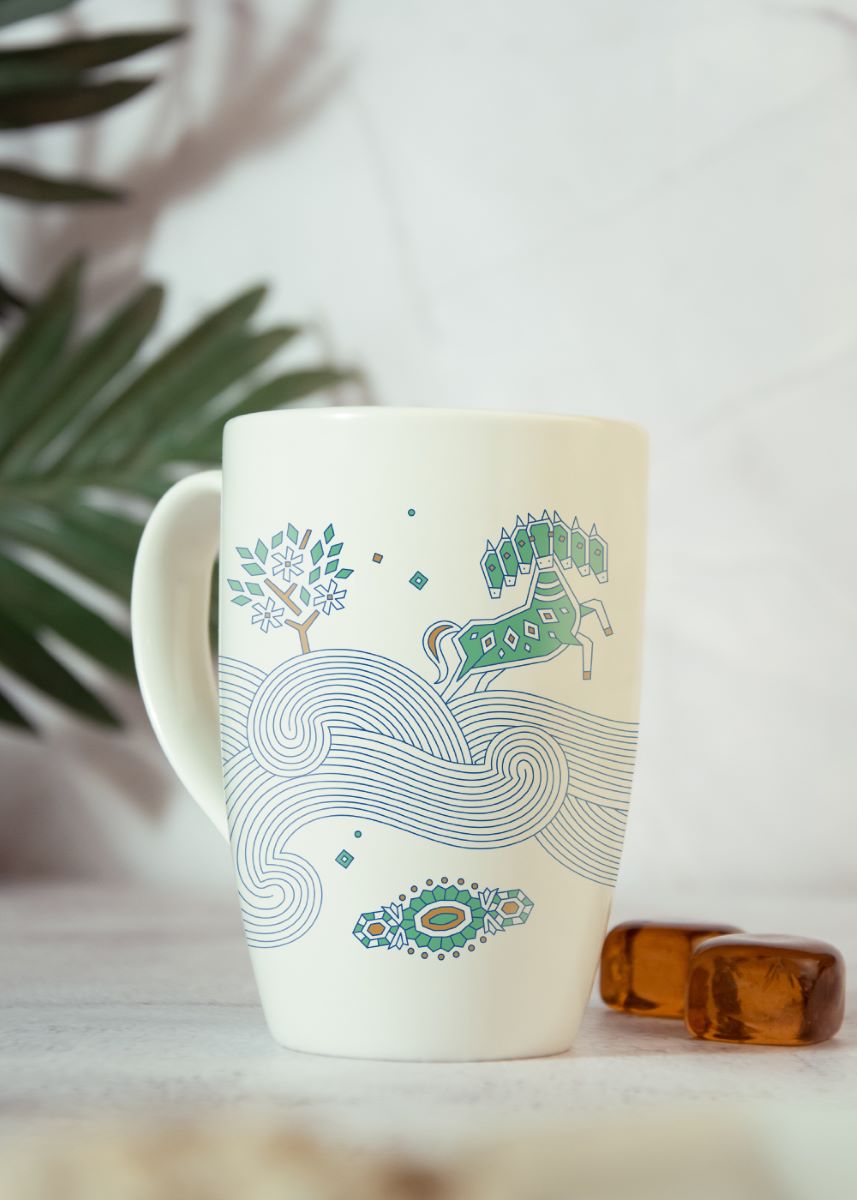 Atah Manthan Mugs | Set of 2 Porcelain Mugs