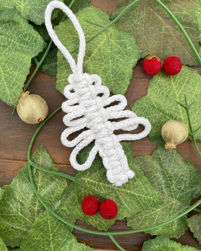 Handcrafted Whitel Macrame Christmas Tree (Pack of 3)