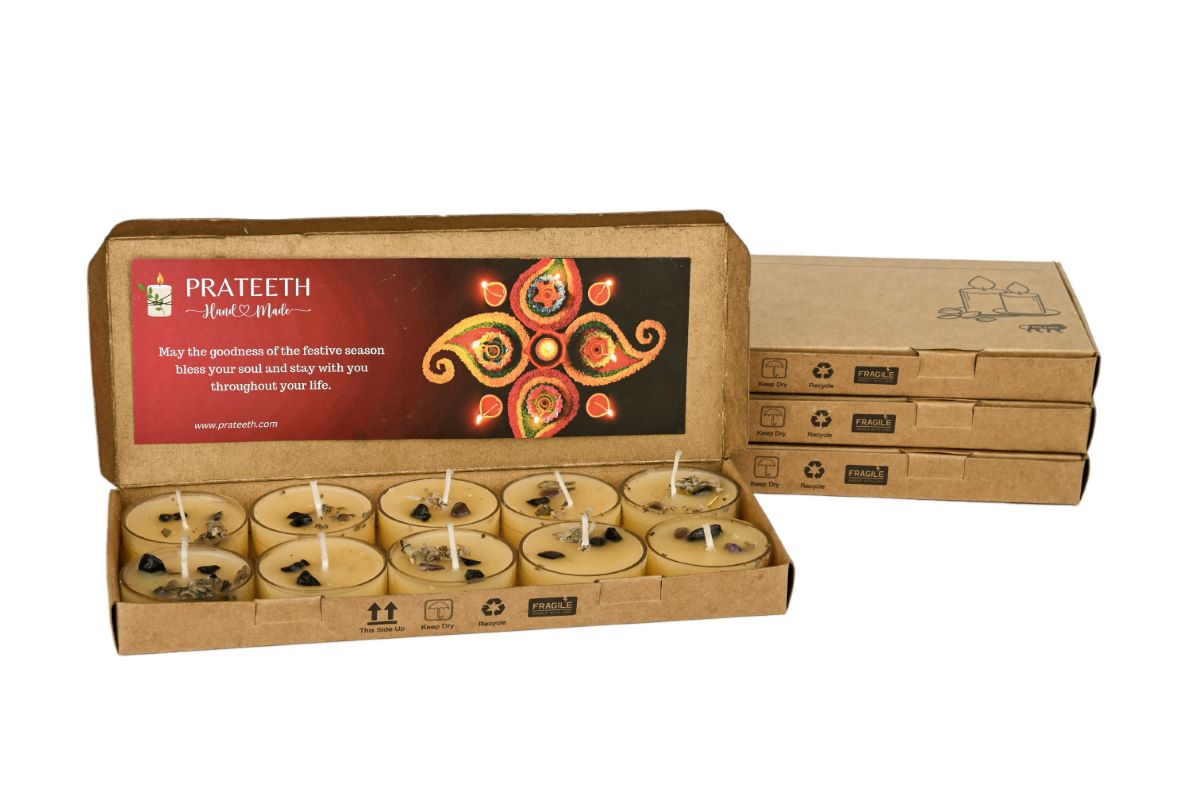 CocoVanilla Scented Bee's Wax Tea Light Candles (Set of 10)