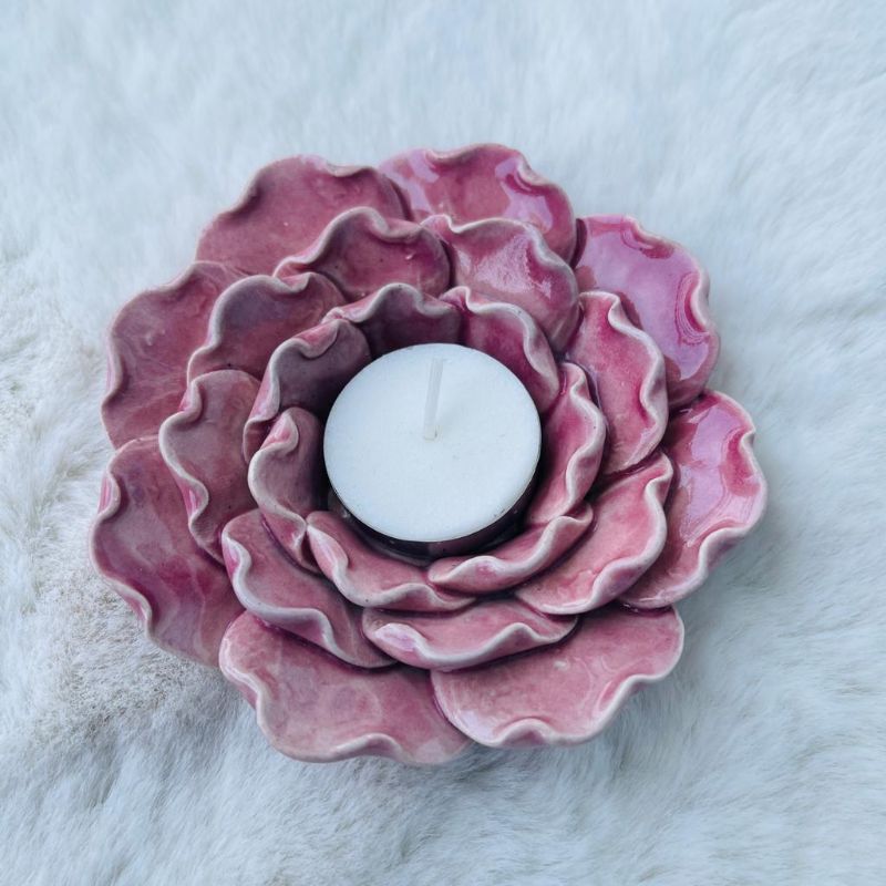 Diwali Gift Box I Ceramic Tea Light & Crystal Diya Candles
