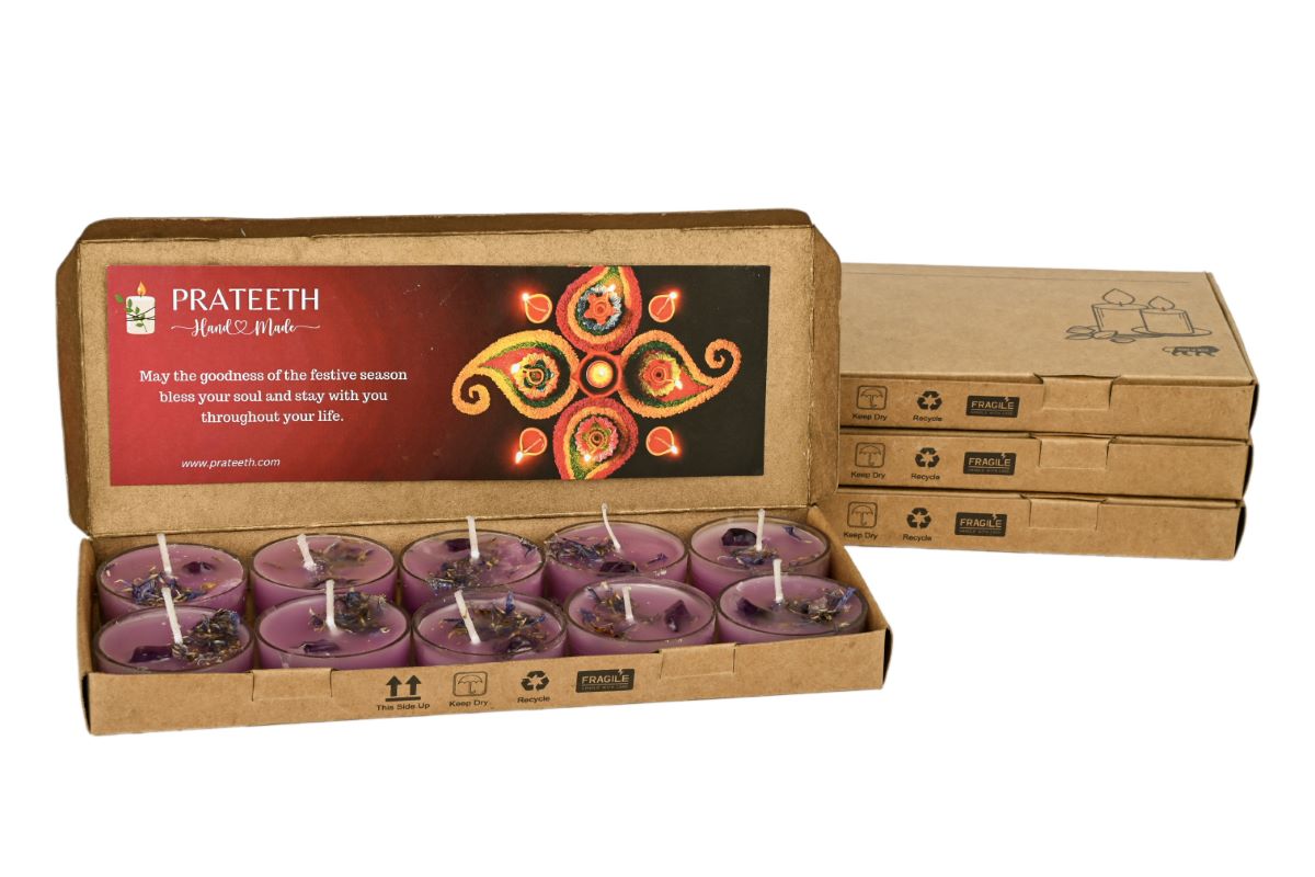 Lavender Scented Bee's Wax Tea Light Candles (Set of 10)