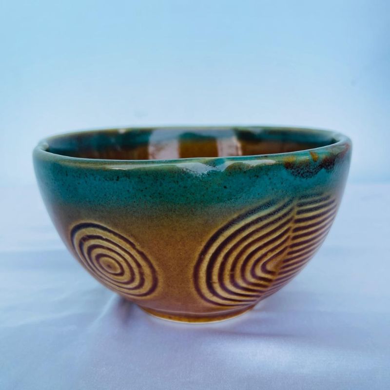 Floral Cut Ceramic Cereal Bowl