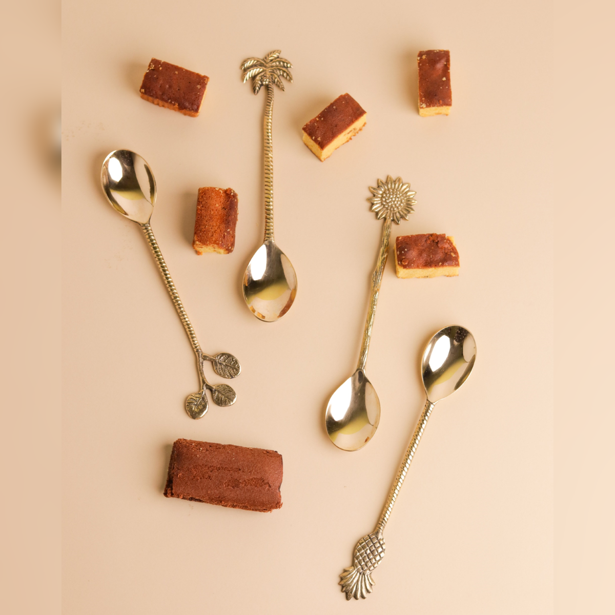 Brass Cutlery Tropical Design Spoon (Set of 2)