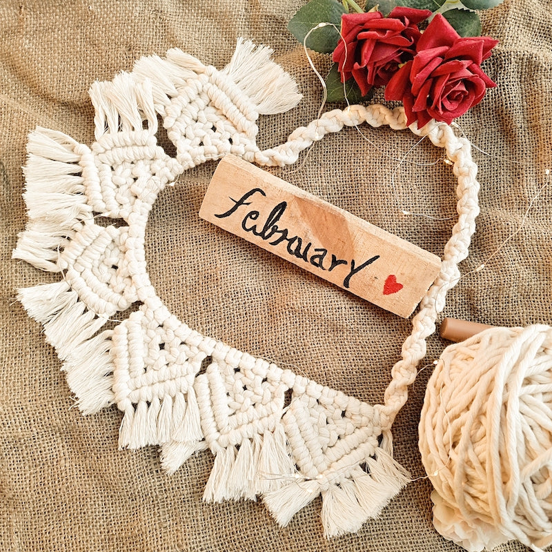 Hand-knotted Macrame Heart Hanging