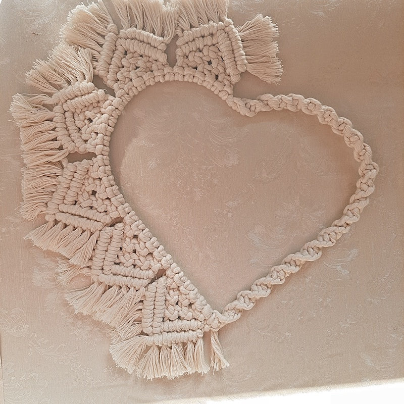 Hand-knotted Macrame Heart Hanging