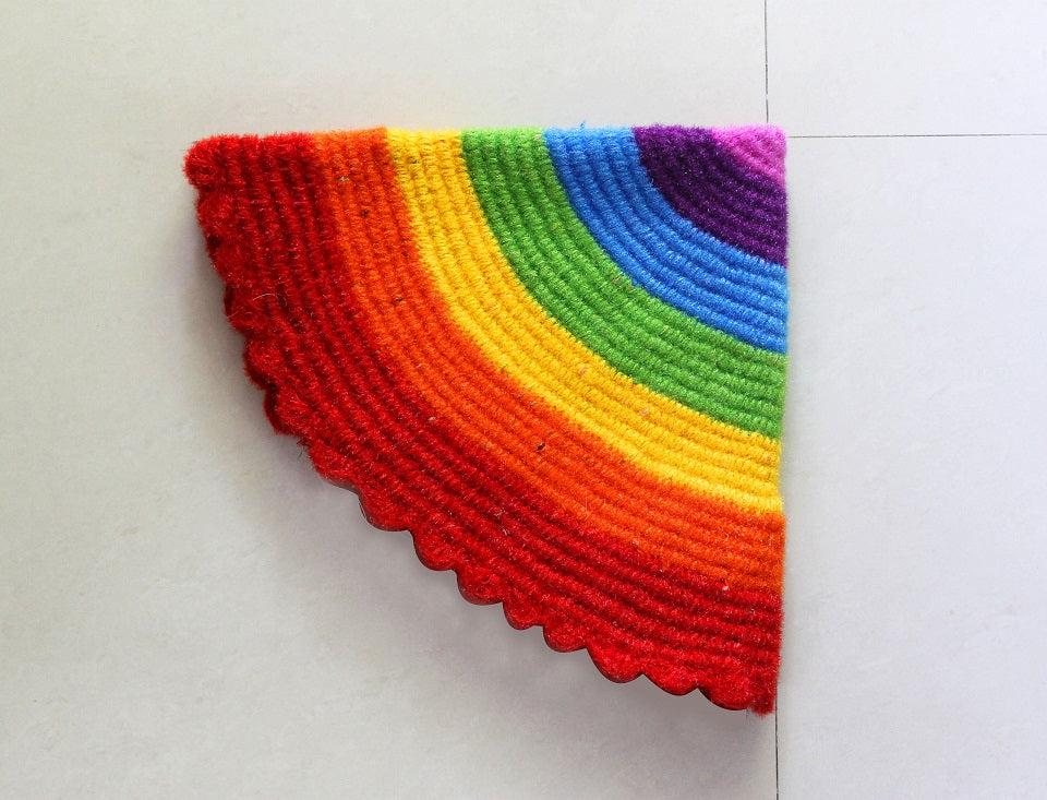 Rainbow Upcycled Handmade Crochet Mat