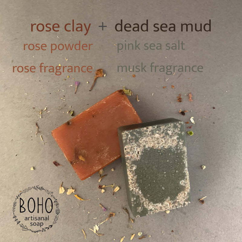 Rose Clay & Dead Sea Mud Combo Soap Pack