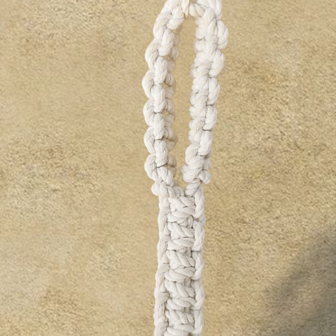 Off White Macrame Pod Planter