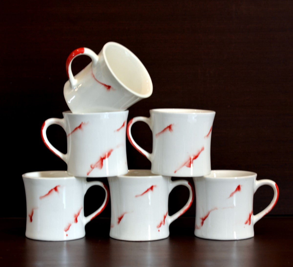 Elegant Ceramic Tea Cups | Set of 6 Cups