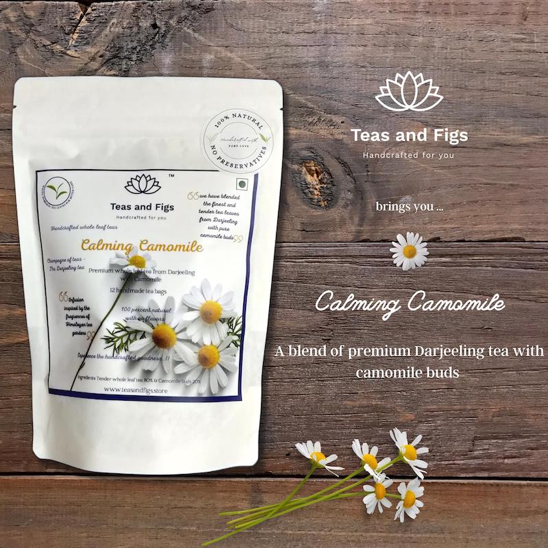 Calming Camomile Handcrafted Tea Bags (Pack of 12)