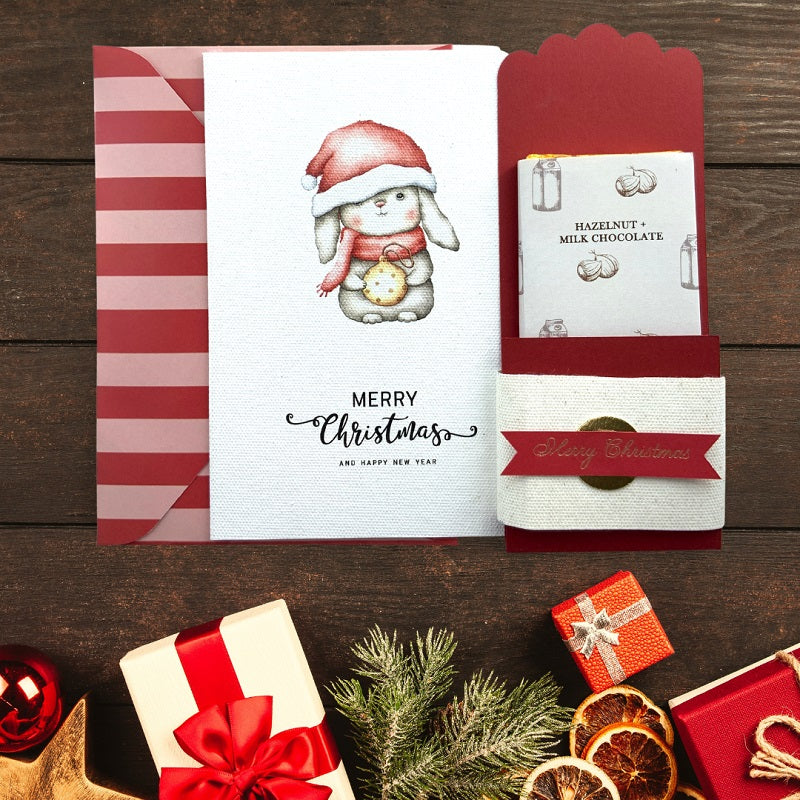 Milk Chocolate with Christmas Bunny Card