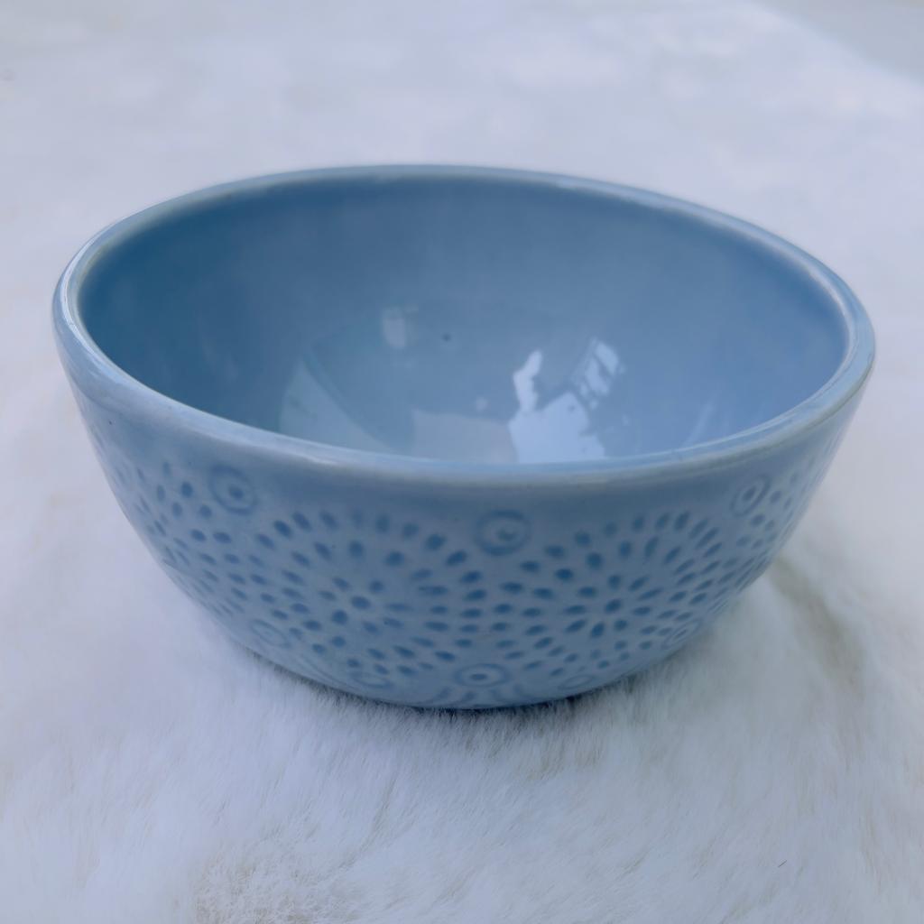 Sky Blue Embossed Snack Bowl