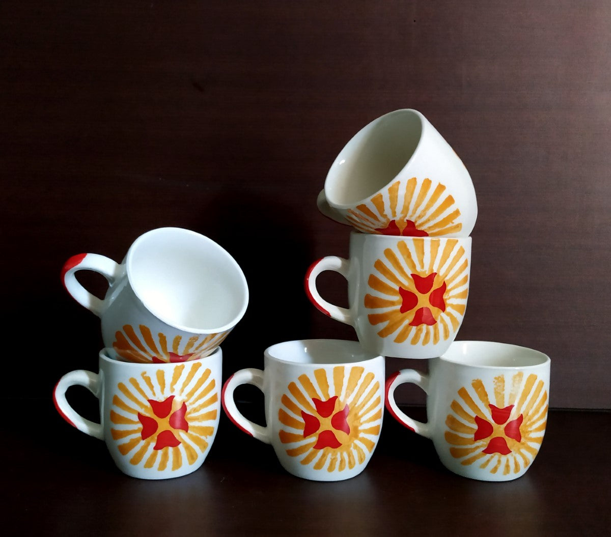 Floral Premium Tea Cups | Set of 6 Cups
