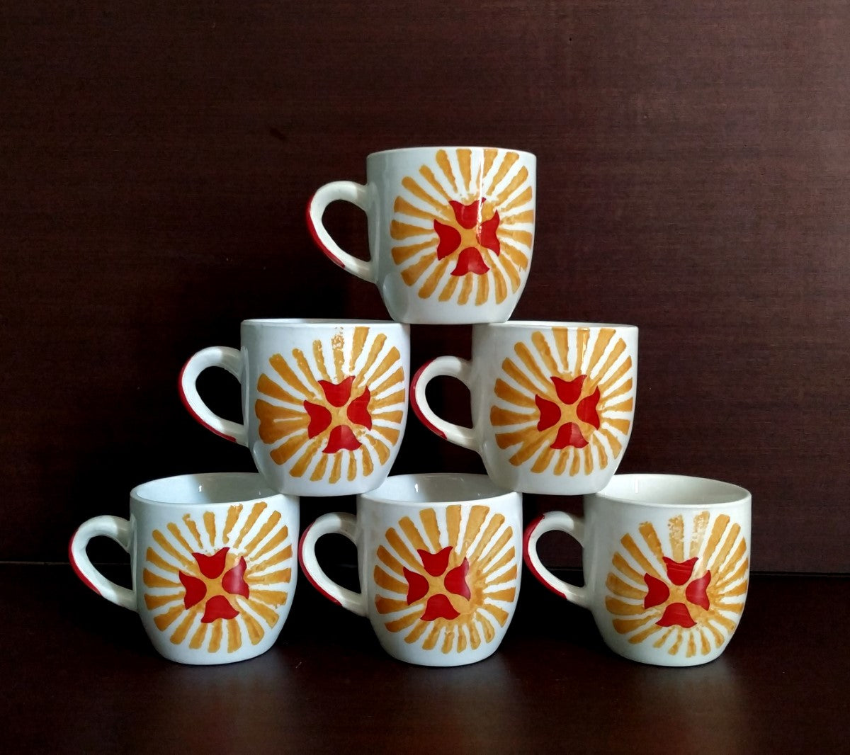 Floral Premium Tea Cups | Set of 6 Cups