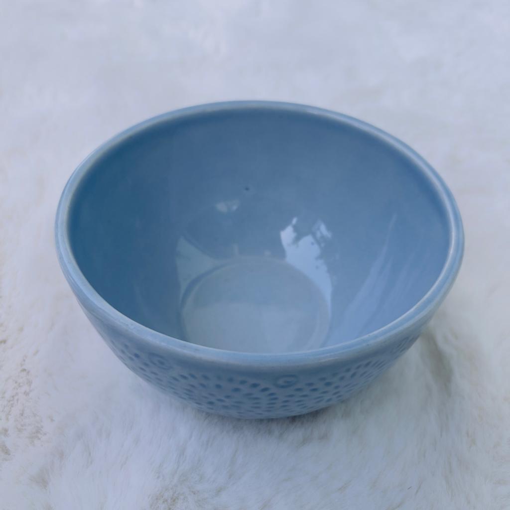 Sky Blue Embossed Snack Bowl
