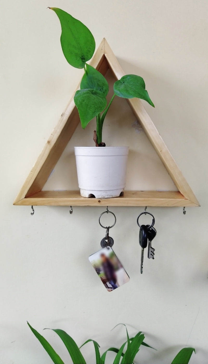 Keyholder cum Floating Wall Shelf (Set of 2)