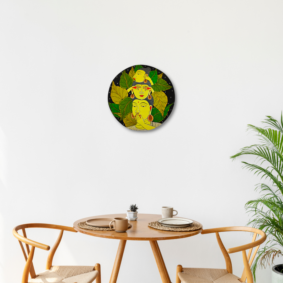 Hand-Painted Pattachitra Buddhas Wall Plate