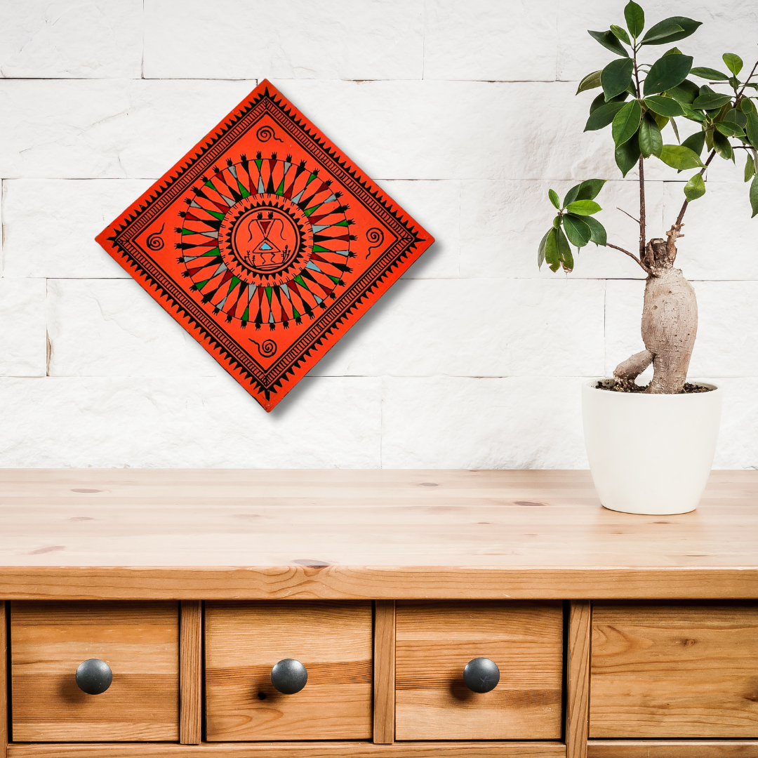Saura Tribal Wall Plates (Set of 2)