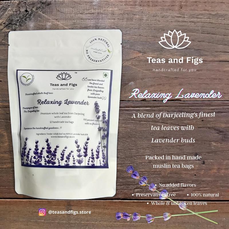 Relaxing Lavender Handcrafted Tea Bags (Pack of 12)