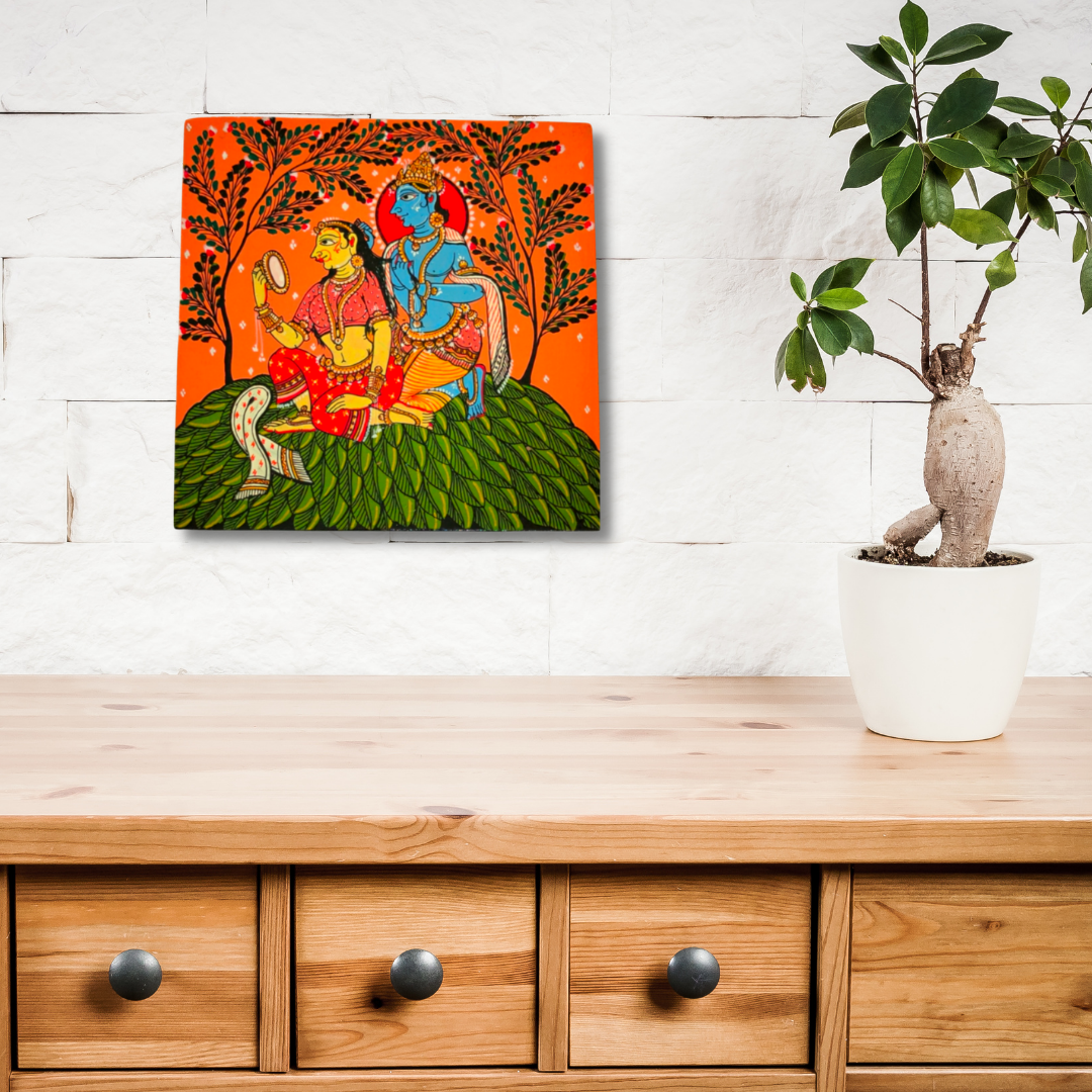 Hand Painted Pattachitra Radha Krishna Wall Plate