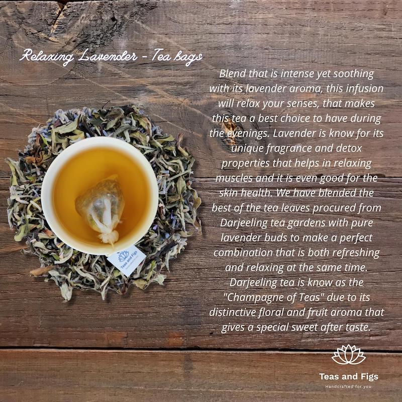 Relaxing Lavender Handcrafted Tea Bags (Pack of 12)