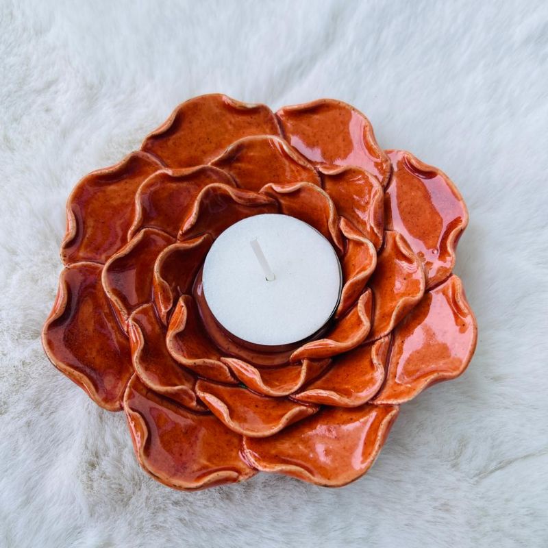 Diwali Gift Box I Ceramic Tea Light & Crystal Diya Candles