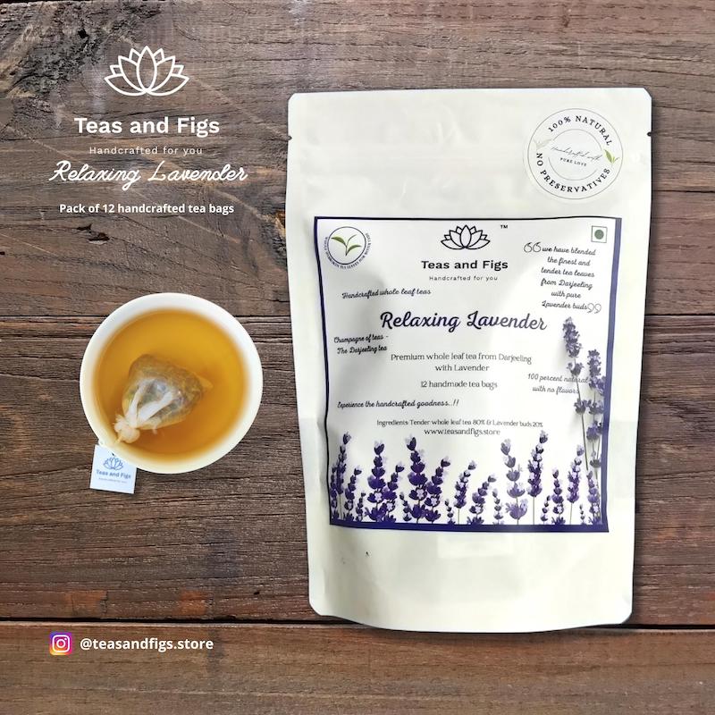 Relaxing Lavender Handcrafted Tea Bags (Pack of 12)