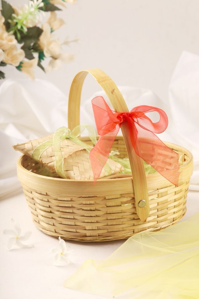 Bamboo Handmade Fruit/Vegetable /Gift Basket With Handle