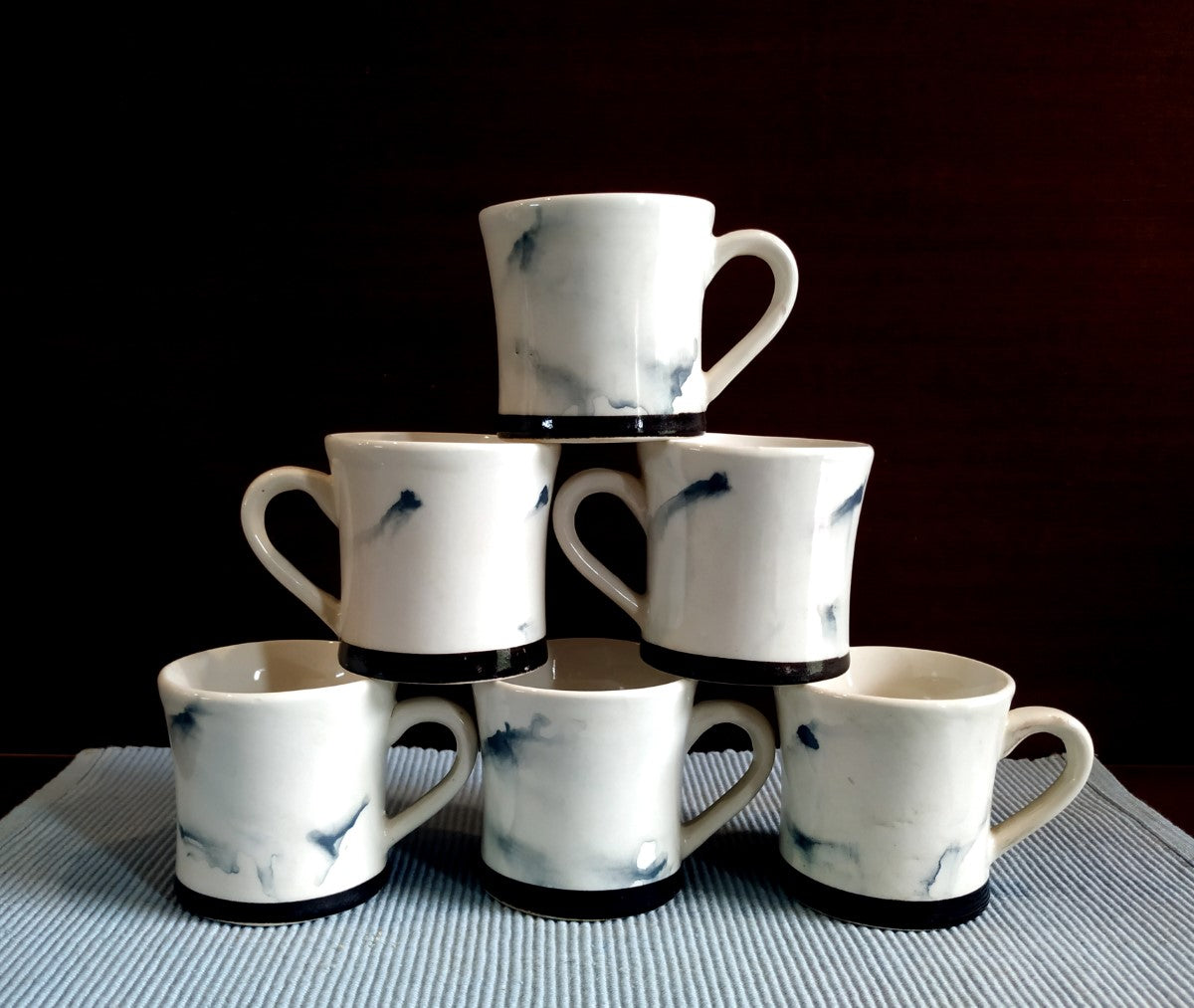 Graceful Ceramic Tea Cups | Set of 6 Cups