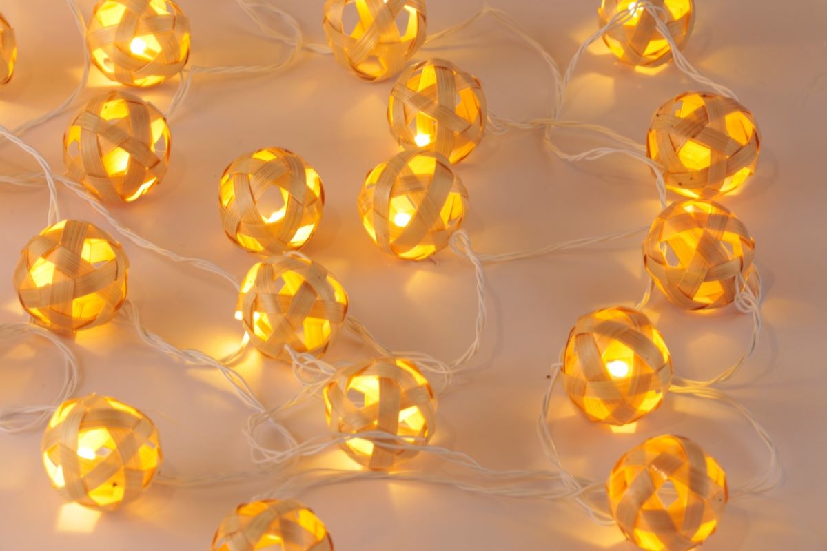 Bamboo Handmade Fairy Light /Festive Decorative Light-Ball Design