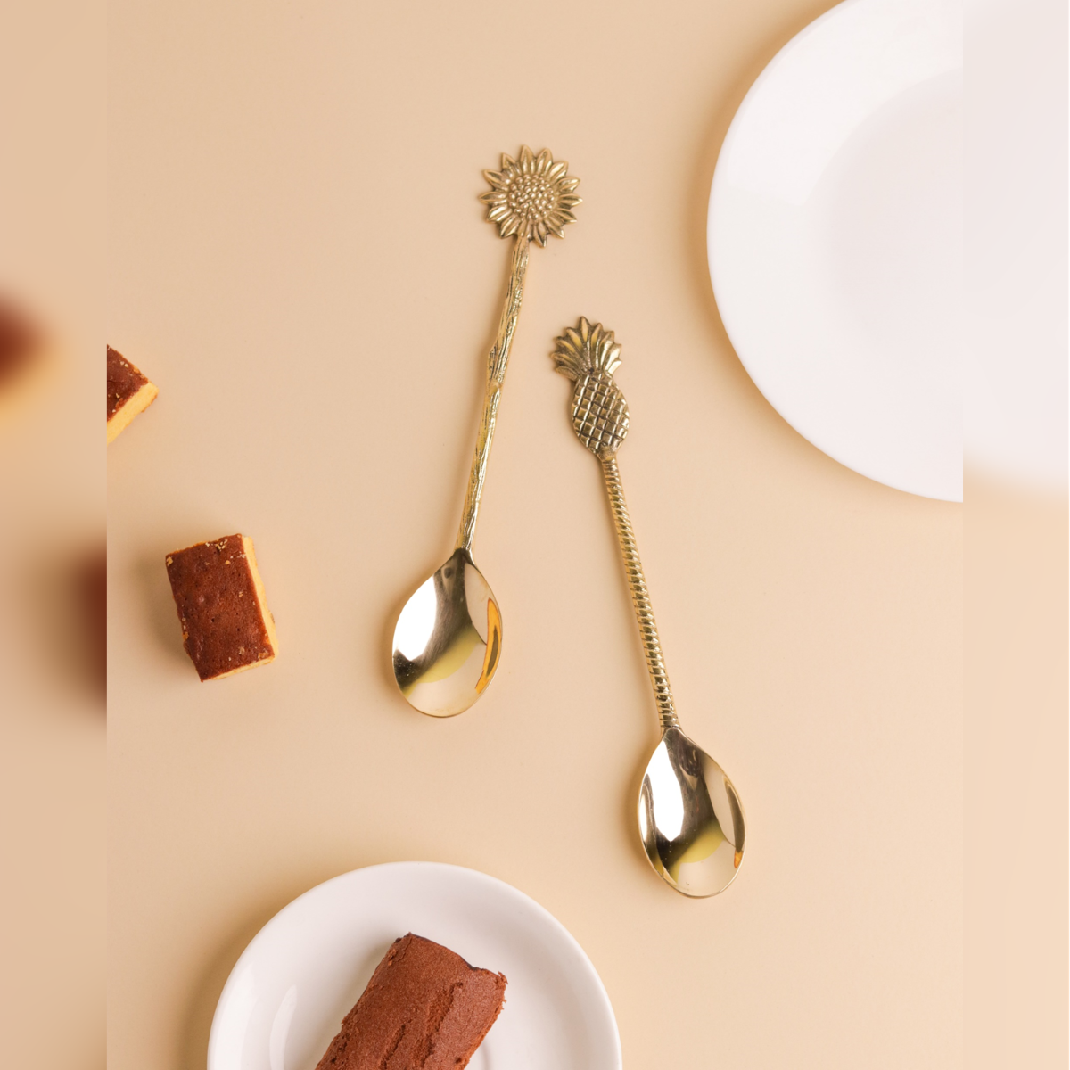Brass Cutlery Tropical Design Spoon (Set of 2)