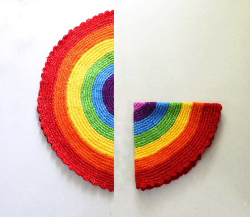 Rainbow Upcycled Handmade Crochet Mat